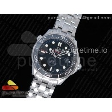 OM 오메가 씨마스터 다이버300 스틸 블랙 브레이슬릿 Seamaster 300M Chronometer SS Black on SS Bracelet A2824 (Black Balance Wheel) V2