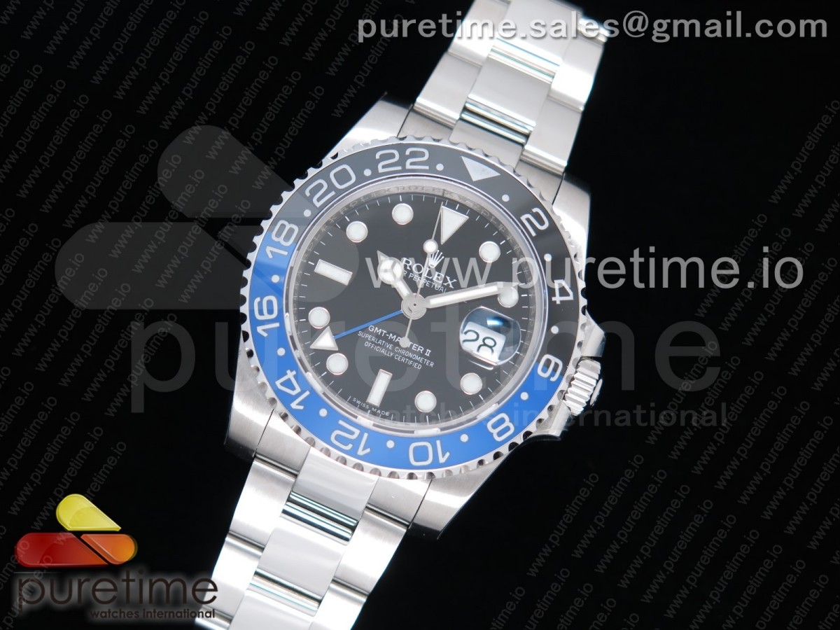 GM공장 롤렉스 GMT마스터2 BLRO 파워에이드 브레이슬릿 904 GMT-Master II 116710 BLNR Black/Blue Ceramic 904L Steel on SS Bracelet A2836