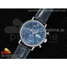 ZF공장 IWC 포르토피노크로노 블루다이얼 블루가죽스트랩 Portofino Chrono SS Blue Dial on Blue Leather Strap A7750