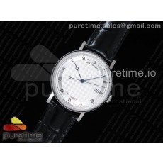 FK공장 브레게 클래식 5177 화이트 플레이드텍스쳐다이얼 가죽스트랩 Classique Auto 5177 SS White Plaid Textured Dial on Black Leather Strap MIYOTA 9015 V2