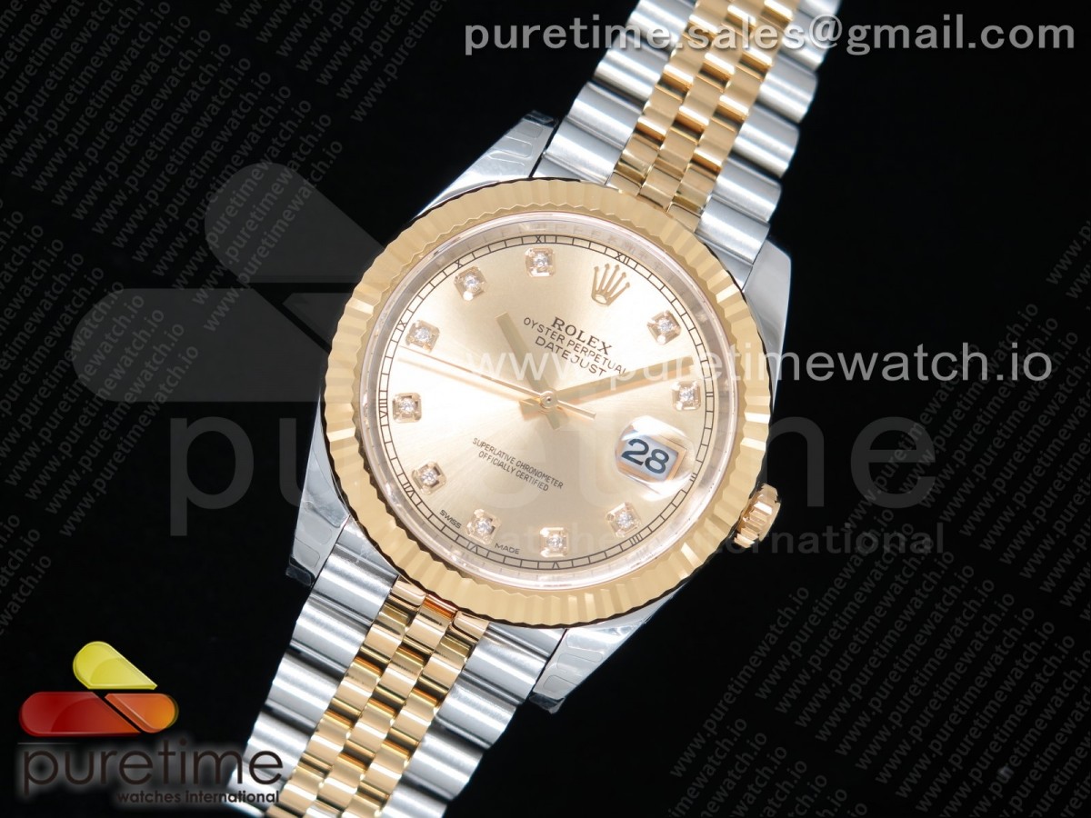 DJ공장 롤렉스 데이저스트 41 옐로우골드 콤비 샴페인다이얼 쥬빌레 DateJust 41 126333 904L SS/YG YG Dial Diamonds Markers on Jubilee Bracelet A2836