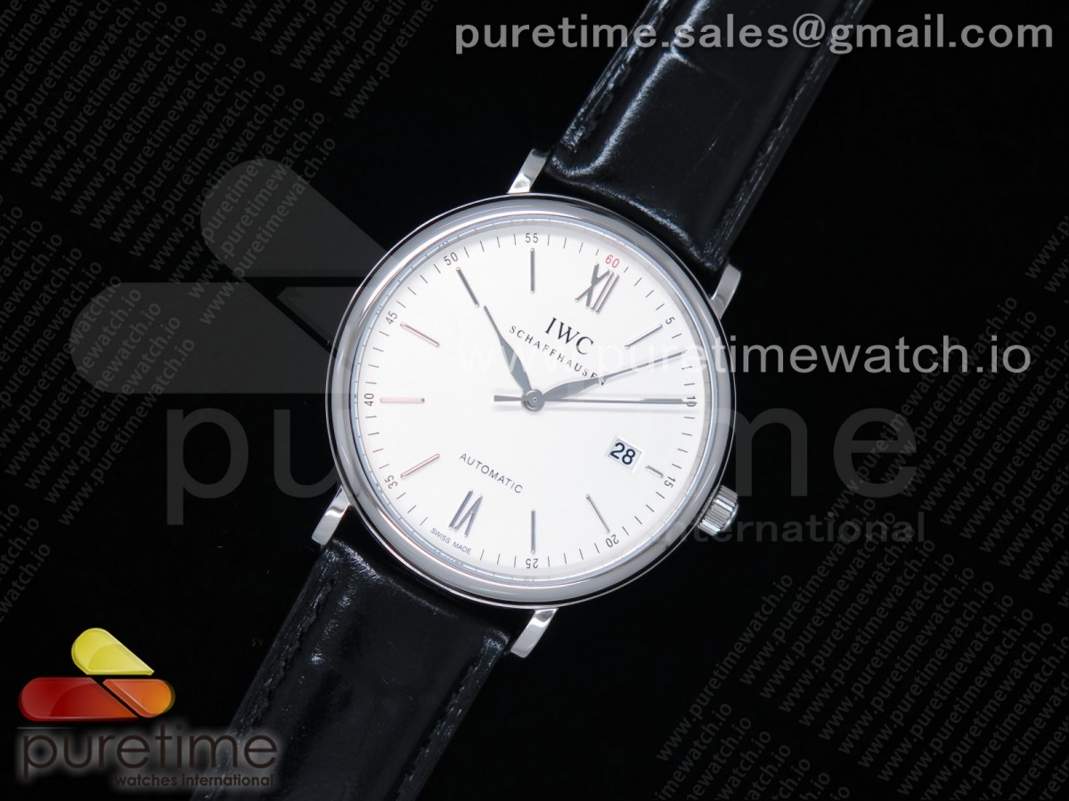 FK공장 IWC 포르토피노 스틸 화이트다이얼 가죽스트랩 Portofino Automatic SS White Dial SS Markers on Black Leather Strap A2892