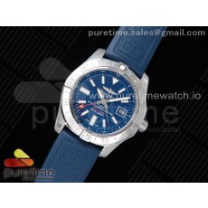 OX공장 브라이틀링 어벤져 GMT 블루다이얼 러버스트랩 Avenger GMT SS Blue Dial Stick Markers on Blue Rubber Strap A2836