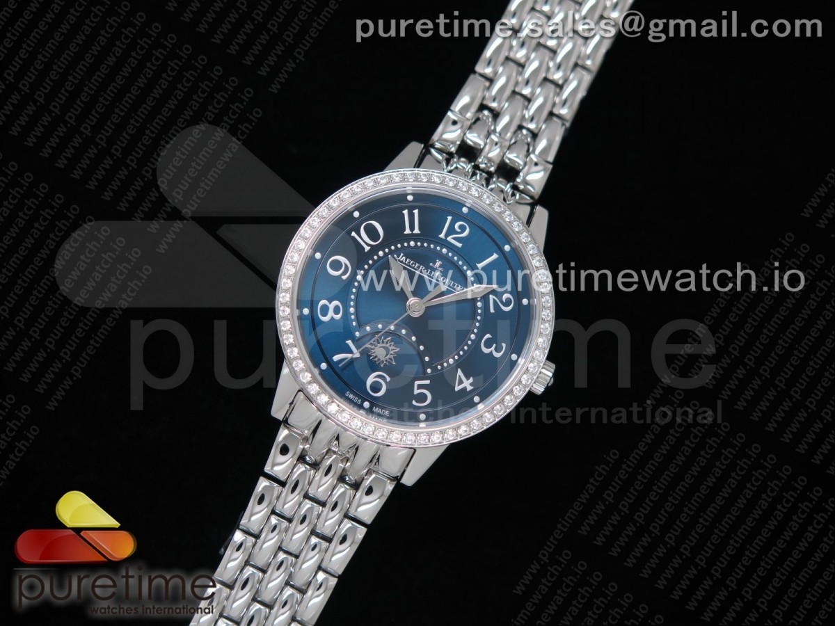 ZF공장 예거르쿨트르 랑데뷰 블루텍스쳐다이얼 브레이슬릿 Rendez-Vous Night & Day SS Blue Textured Dial Diamonds Bezel on SS Bracelet A898