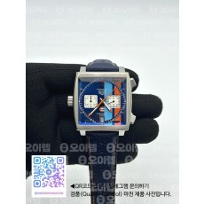 태그 모나코 쿼츠 블루다이얼 가죽스트랩 Tag Monaco Chronograph SS/LE Blue 