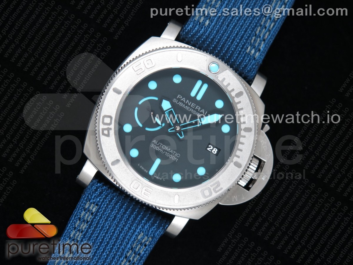 VS공장 파네라이 PAM985 섭머저블 티타늄 블랙다이얼 나일론스트랩 PAM985 Mike Horn Submersible Black Dial on Blue Nylon Strap P.9010 Clone