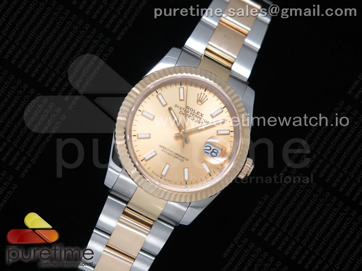 GM공장 롤렉스 데이저스트 36 옐로우골드콤비 포금 샴페인다이얼 브레이슬릿 DateJust 36 SS/YG Wrapped 116233 YG Dial Stick Markers on SS/YG Wrapped Oyster Bracelet A2836