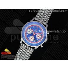 TW공장 브라이틀링 내비타이머 크로노 블루다이얼 매쉬밴드 Navitimer B01 Chronograph 43 Blue Dial on SS Mesh Bracelet A7750