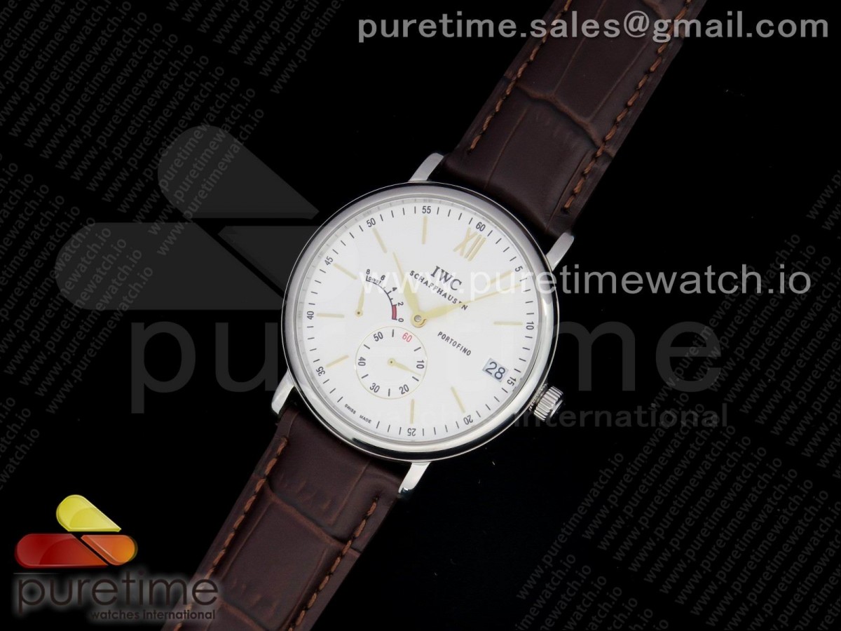 포르토피노 화이트다이얼 가죽스트랩 Portofino Fake Power Reserve SS White Dial on Brown Leather Strap A23J