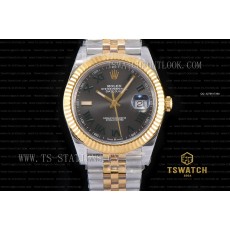 DJ공장 롤렉스 데이저스트 41 옐로우골드콤비 그레이다이얼 쥬빌레브레이슬릿 DateJust 41 126334 DJF 1:1 Gray Dial 904 Steel TT YG A2836