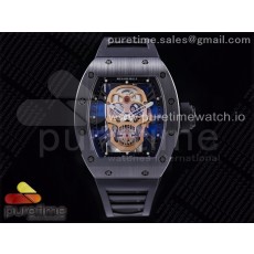 ZF공장 리차드밀 RM052 세라믹 로골 리얼투어빌론 러버스트랩 RM052 Skull Black Ceramic RG Skeleton Dial on Black Rubber Strap NH05A