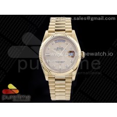 EW공장 데이데이트 36 옐로우골드 금통 샴페인다이얼 브레이슬릿 Day-Date 36 YG 128238 Gold Dial Diamonds Markers on President Bracelet A2836