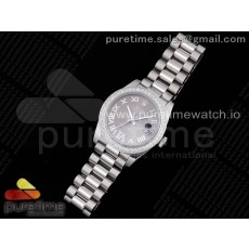 GM공장 롤렉스 데이저스트 31 그레이다이얼 브레이슬릿 DateJust 31 Ladies 278289 GMF 316L Steel Diamonds Bezel Gray Dial Roman Markers on President Syle Bracelet