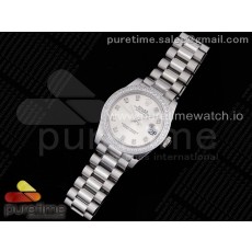 GM공장 롤렉스 데이저스트 31 실버다이얼 브레이슬릿 DateJust 31 Ladies 278289 GMF 316L Steel Silver Dial Diamonds Bezel and Markers on President Syle Bracelet