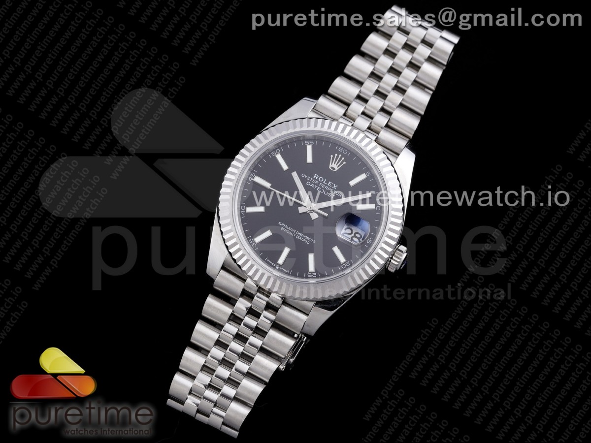 RE공장 롤렉스 데이저스트 41 블랙다이얼 브레이슬릿 New DateJust 41 126334 SS Black Dial Stick Markers on Jubilee Bracelet A3235 Clone