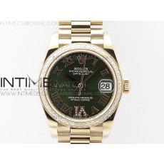 BP공장 롤렉스 데이저스트 31 로즈골드금통 그린다이얼 브레이슬릿2813 Datejust 31mm 278275 RG Dia Bezel Green Roman Markers Dial @6 Dia on RG President Bracelet