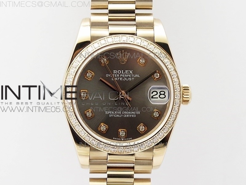 BP공장 롤렉스 데이저스트 31 로즈골드금통 그레이다이얼 브레이슬릿2813 Datejust 31mm 278275 RG Dia Bezel Gray Crystal Markers Dial on RG President Bracelet