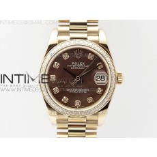 BP공장 롤렉스 데이저스트 31 로즈골드금통 브라운다이얼 브레이슬릿2813 Datejust 31mm 278275 RG Dia Bezel Brown Roman Crystal Markers Dial on RG President Bracelet