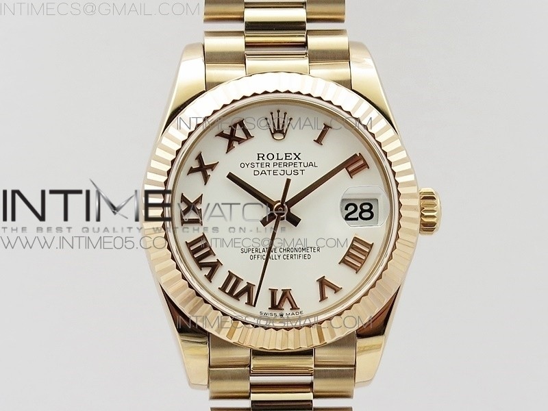 BP공장 롤렉스 데이저스트 31 로즈골드금통 화이트다이얼 브레이슬릿2813 Datejust 31mm 278275 RG White Roman Markers Dial on RG President Bracelet