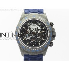 WW공장 V2 데이토나 카본 블랙다이얼 나일론스트랩 Daytona Diw Carbon V2 Black Dial On Dark Blue Nylon Strap A7750