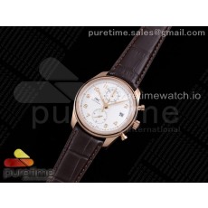 ZF공장 포르투기저 크로노 클래식 로골 화이트다이얼 가죽스트랩 Portugieser Chrono Classic 42 RG IW390301 White Dial on Brown Leather Strap A7750