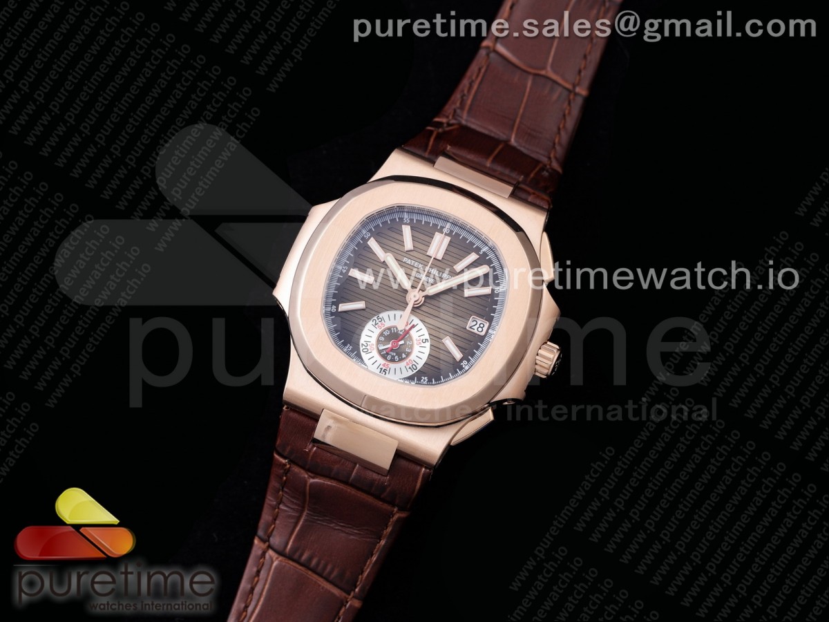 3K공장 노틸러스 로골 브라운다이얼 가죽스트랩 Nautilus 5980 RG 3KF Best Edition Brown Dial on Brown Leather Strap A7750