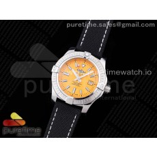 OX공장 브라이틀링 어벤져 옐로우다이얼 나일론스트랩 Avenger Automatic SS OXF Best Edition Yellow Dial on Black Nylon Strap A2824