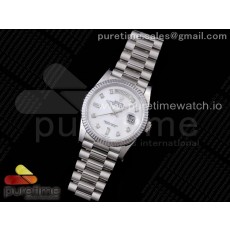 GM공장 데이데이트 36 자개다이얼 2836 Day Date 36 128239 GMF 1:1 Best Edition 904L Steel White Dial Diamonds Markers on Bracelet A2836