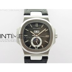 GR공장 V2 노틸러스 애뉴얼캘린더 그레이다이얼 가죽스트랩 NAUTILUS 5726 SS GRF 1:1 BEST EDITION GRAY DIAL WORKING ANNUAL CALENDARON BLACK LEATHER STARP A.324 V2