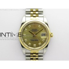 DJ공장 롤렉스 데이저스트 36 옐로우골드콤비 샴페인다이얼 2824 Datejust 36mm 116234 904L SS/YG DJF 1:1 Best Edition YG Dial Diamonds Markers On SS Jubilee Bracelet A2824