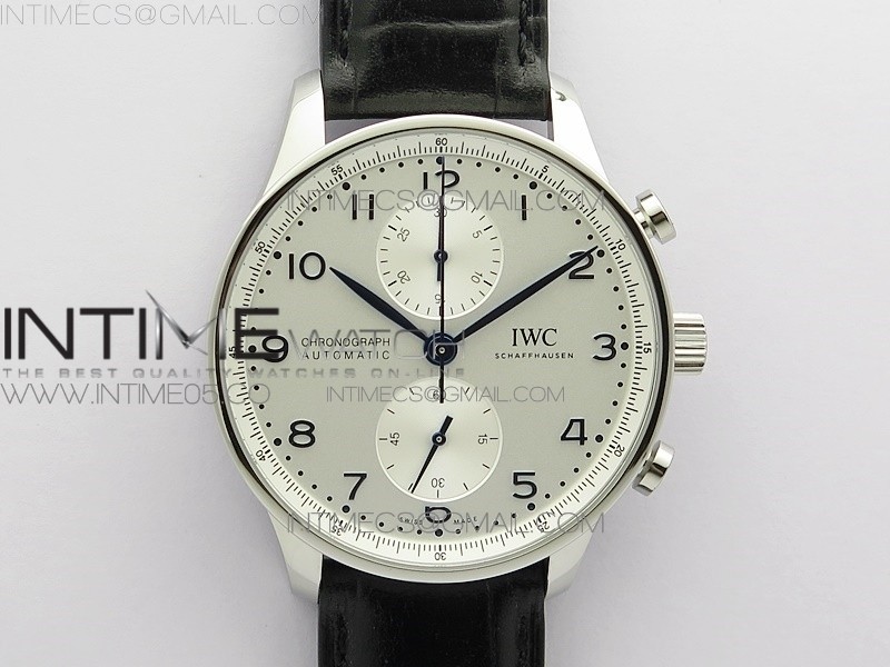 ZF공장 V3 포르투기저 화이트다이얼 가죽스트랩 Portuguese IW371605 ZF V3 1:1 Best Edition SS White Dial Blue Markers on Black Leather Strap A96355