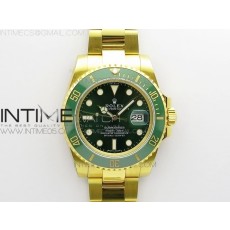 RO공장 롤렉스 서브마리너 녹금 포금 Submariner 116610 LV ROF Best Edition YG Wrapped Green Dial on YG Wrapped Bracelet A2836