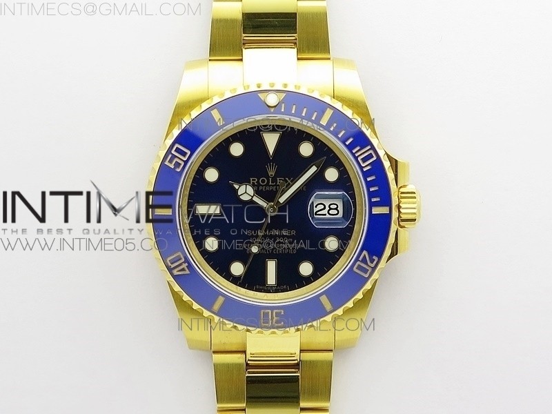 RO공장 롤렉스 서브마리너 청금 포금 Submariner 116610 LB ROF Best Edition YG Wrapped Blue Dial on YG Wrapped Bracelet A2836