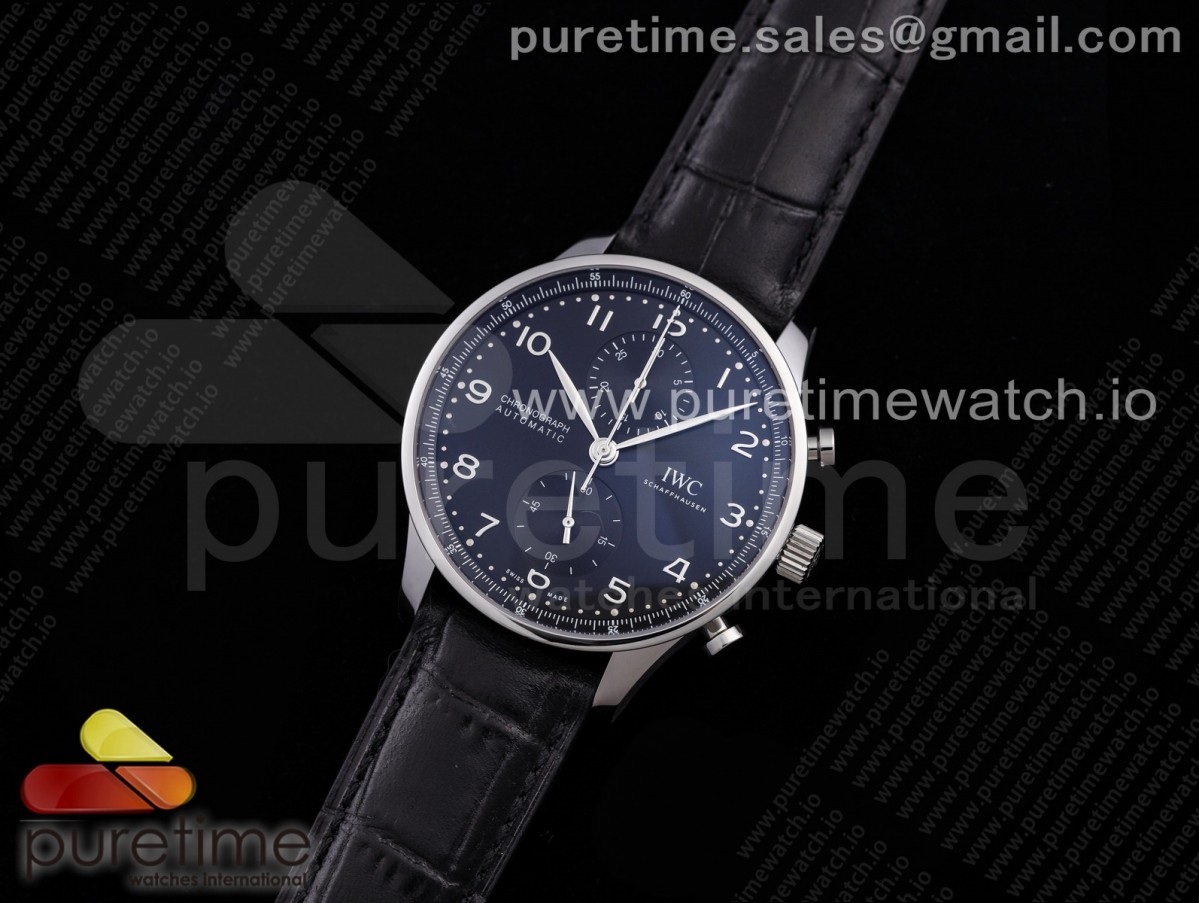 ZF공장 V3 포르투기저 블랙다이얼 가죽스트랩 Portuguese Chrono IW371609 ZF 1:1 Best Edition Black Dial on Black Leather Strap A69355