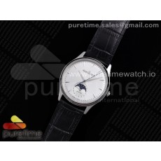 AZ공장 예거 울씬문 화이트다이얼 가죽스트랩 Master Ultra Thin Moon SS AZF 1:1 Best Edition White Dial on Black Leather Strap A925