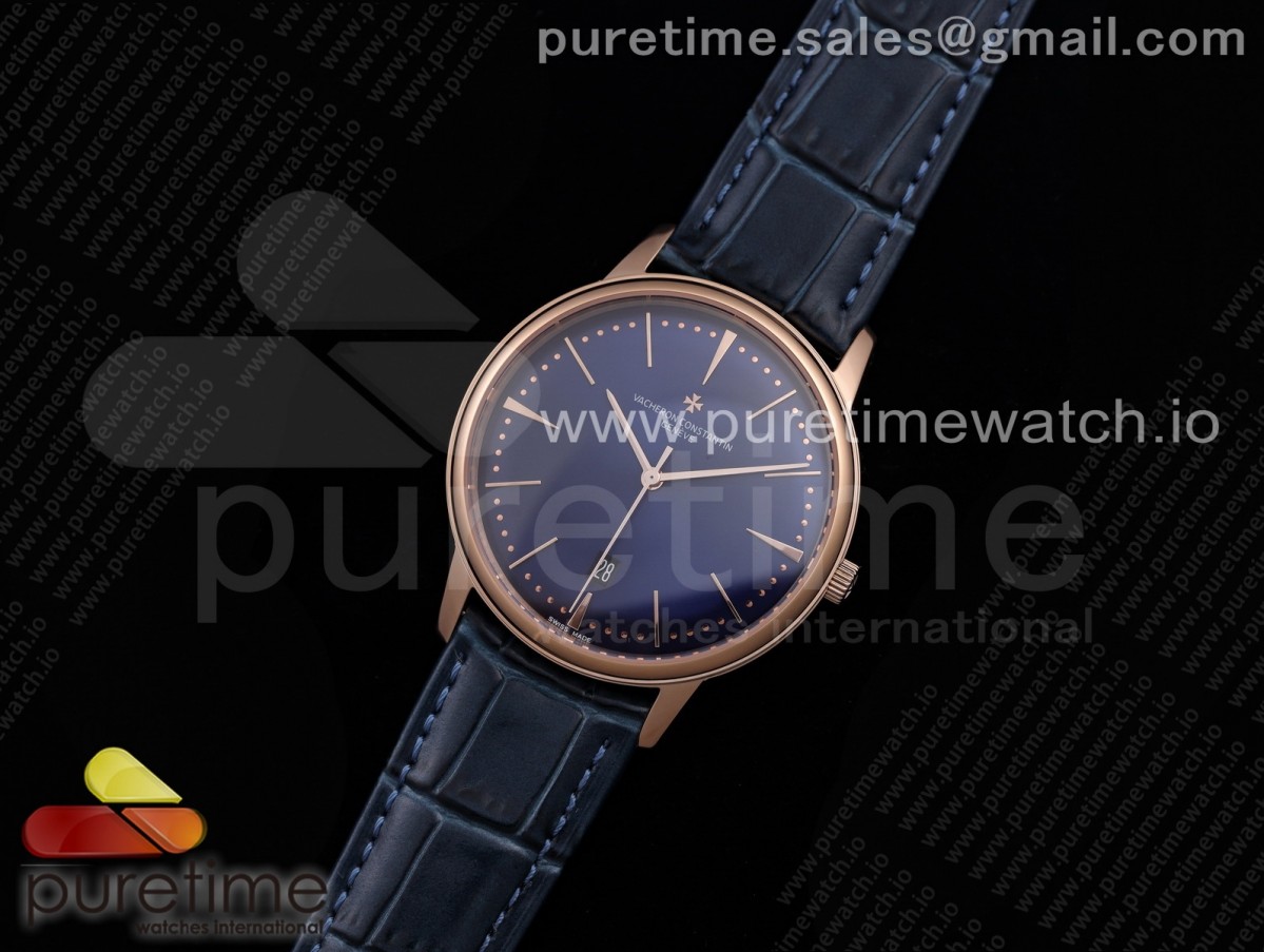 OX공장 패트리모니 로골 블루다이얼 가죽스트랩 Patrimony Date RG OXF 1:1 Best Edition Blue Dial on Blue Leather Strap MIYOTA 9015