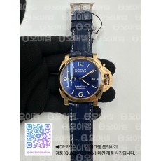 VS공장 파네라이 PAM1112 로즈골드금통 블루다이얼 가죽스트랩 PAM1112 Lum. Marina 44mm RG/LE Blue VSF P9010