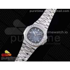 PP공장 V4 노틸러스 블루다이얼 Nautilus 5711 PPF 1:1 Best Edition Blue Dial Diamonds Bezel on SS Bracelet 324CS PPF공장