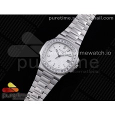 PP공장 V4 노틸러스 화이트다이얼 Nautilus 5711 PPF 1:1 Best Edition White Dial Diamonds Bezel on SS Bracelet 324CS PPF공장