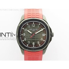 ZF공장 아쿠아넛 DLC 블랙다이얼 러버 Aquanaut Jumbo 5167A DLC ZF 1:1 Best Edition Black Dial on Red Rubber Strap 324CS