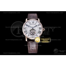 BBR공장 뚜르비용 로골 화이트다이얼 가죽스트랩 Rotonde De Cartier Tourb RG/LE White BBR Asia Tourb