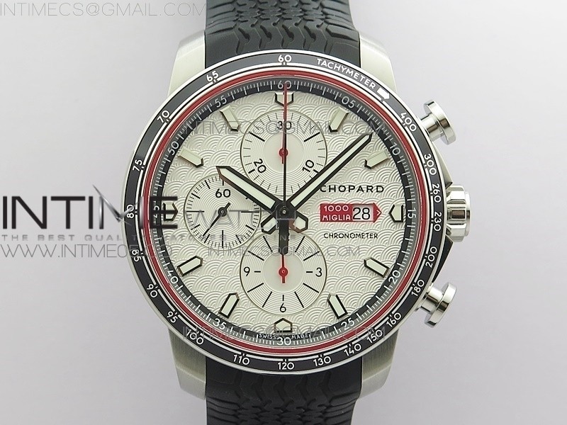 V7공장 밀레미글리아 화이트다이얼 러버 Mille Miglia 168571 SS V7F 1:1 Best Edition White Dial On Black Rubber Strap A7750 to Cal.107179