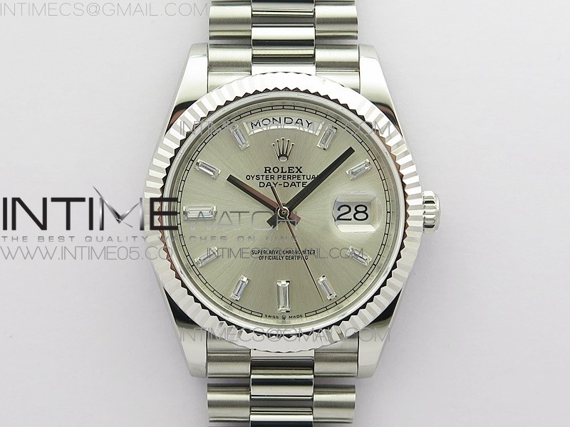 BP공장 롤렉스 데이데이트 40미리 실버다이얼 2836 Day-Date 40mm 228239 BP New Dial Version 904 SS Silver T Crystal Markers Dial on SS President Bracelet A2836