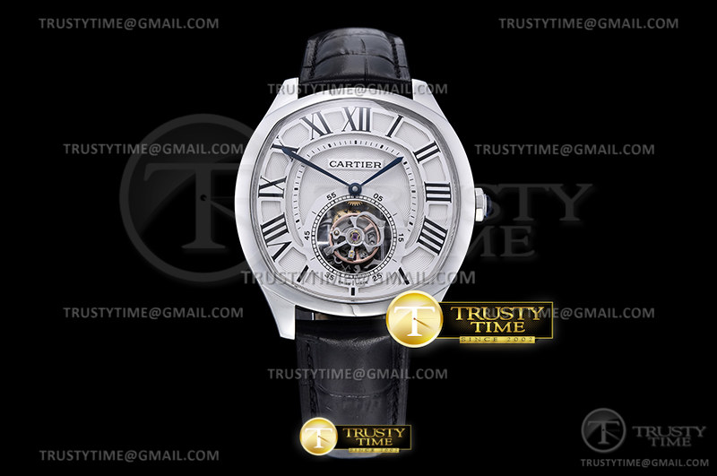 BBR공장 드라이브 뚜르비용 화이트다이얼 가죽스트랩 Drive De Cartier Tourbillon SS/LE White BBR Tourbillon