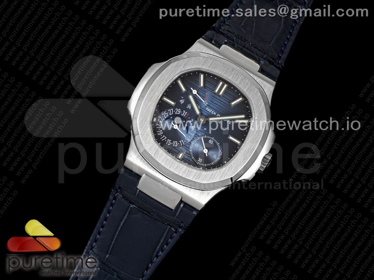 PF공장 노틸러스 문페이즈 블루다이얼 가죽스트랩 Nautilus 5712 SS PF Best Edition Blue Dial on Blue Leather Strap A23J