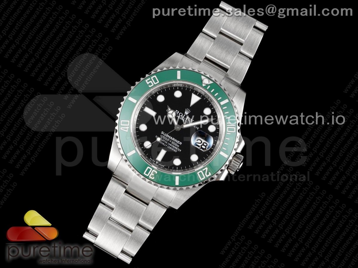 EW공장 롤렉스 서브마리너 41 신형 그린 3235 Submariner 41mm 126610 LV Kermit EWF Black Dial on SS Bracelet A3235