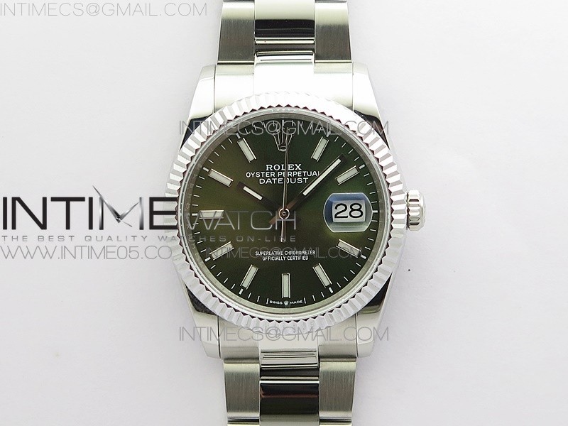 BP공장 롤렉스 데이저스트 36 904 그린다이얼 Datejust 36mm 116231 SS BP 1:1 Best Edition Green Dial Stick Markers On SS Oyster Bracelet A2824