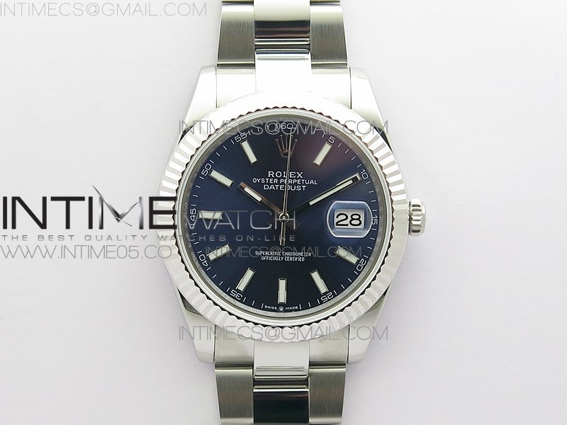 RO공장 롤렉스 데이저스트 41 블루다이얼 DateJust 41MM 126334 904L SS ROF 1:1 Best Edition Blue Dial Stick Markers on SS Oyster Bracelet A3235