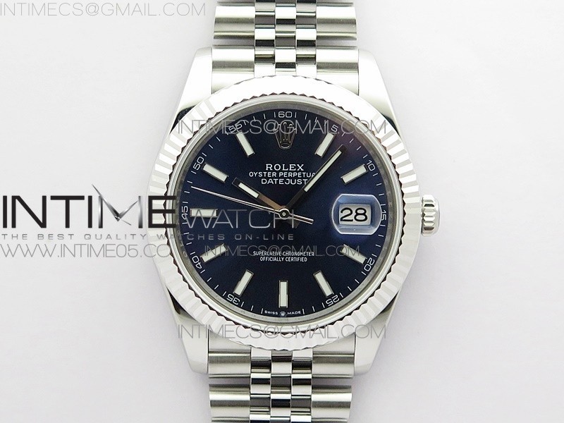 RO공장 롤렉스 데이저스트 41 블루다이얼 DateJust 41MM 126334 904L SS ROF 1:1 Best Edition Blue Dial Stick Markers on SS Jubilee Bracelet A3235