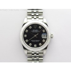 BP공장 롤렉스 데이저스트 31 블랙다이얼 2813무브 21600진동 Datejust 31mm 278271 SS BP Best Edition Black Crystal Markers Dial on Jubilee Bracelet